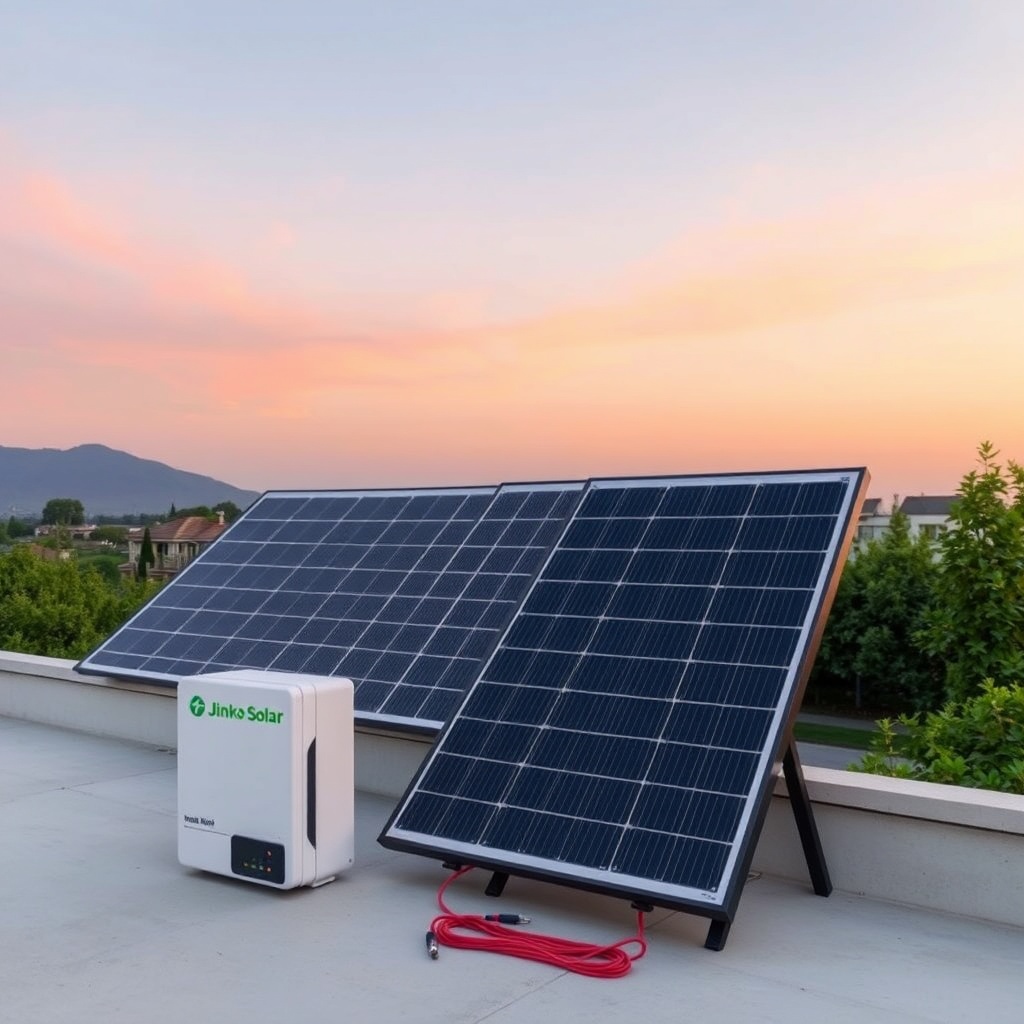 JinkoSolar Tiger Neo 415W panelinin bir invertöre bağlı