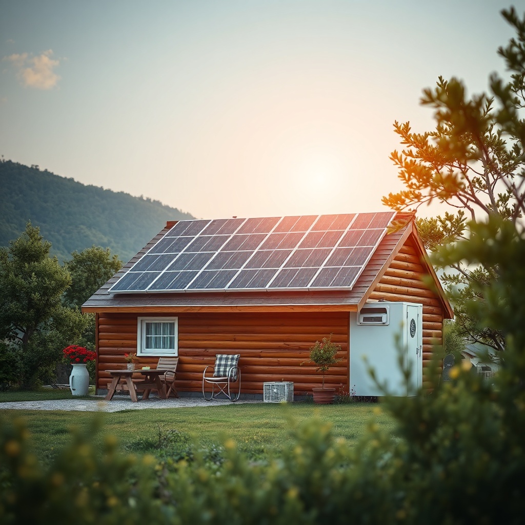 Güneş altında açık bir alanda SolarPratik 200W Taşınabilir Panel