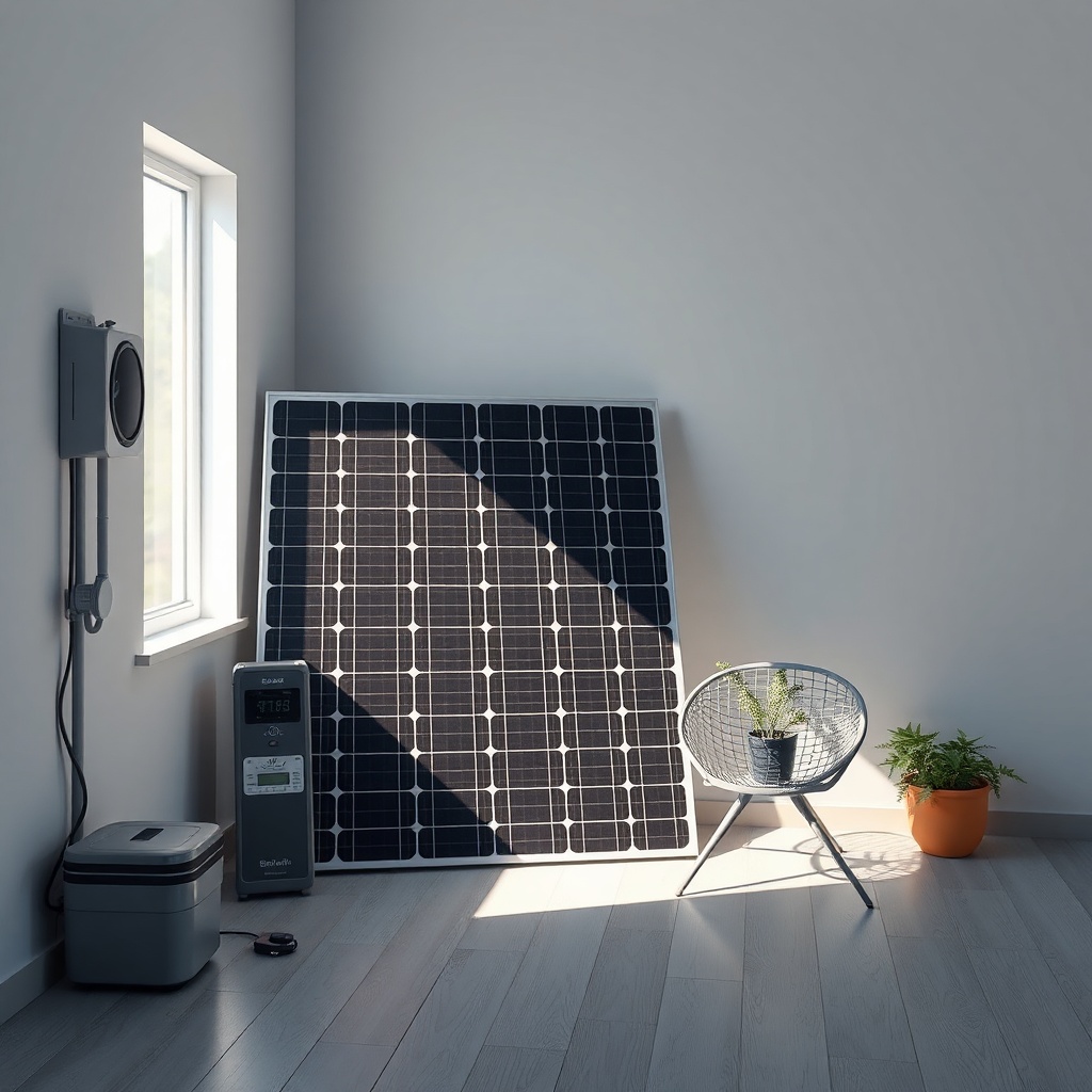 SolarPratik 200W panelinin bir arka bahçede