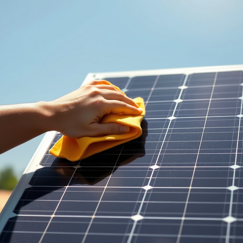 <clean photorealistic photo/illustration of a SolarPratik 200W portable panel being gently