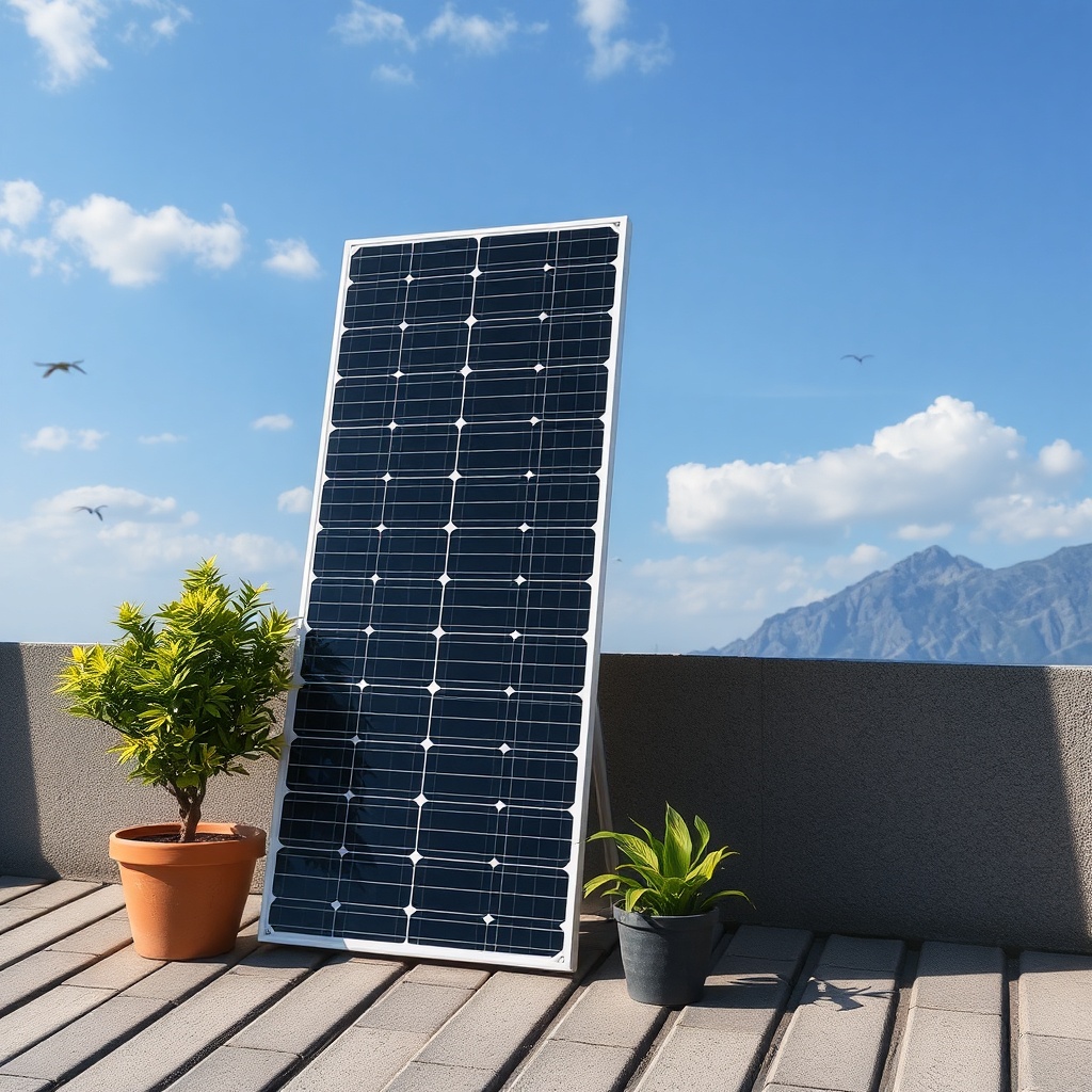Bir SolarPratik 200W taşınabilir panel yanyana serilmiş