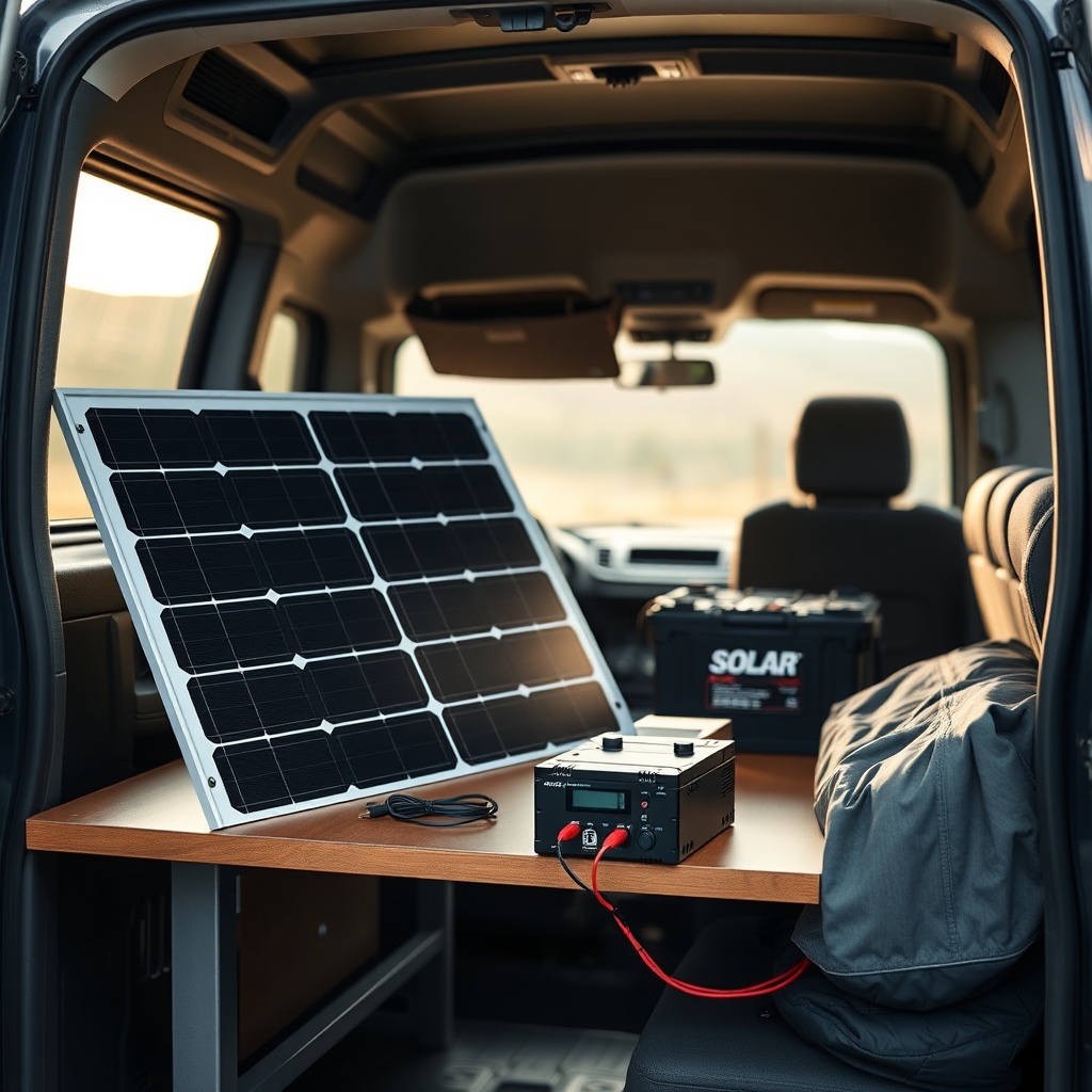 A realist photo showing the SolarPratik 200W portable panel folded on a table